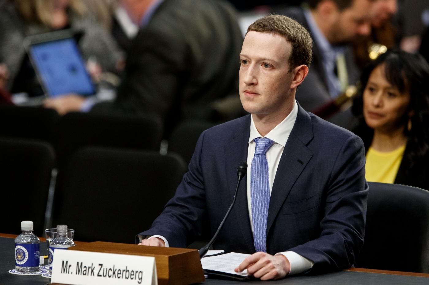 WASHINGTON, April 10, 2018 (Xinhua) -- Facebook CEO Mark Zuckerberg testifies at a joint hearing of the Senate Judiciary and Commerce committees on Capitol Hill in Washington D.C., United States, on April 10, 2018. Facebook CEO Mark Zuckerberg told Congress in written testimony on Monday that he is "responsible for" not preventing the social media platform from being used for harm, including fake news, foreign interference in elections and hate speech. (Xinhua/Ting Shen/IANS) by .