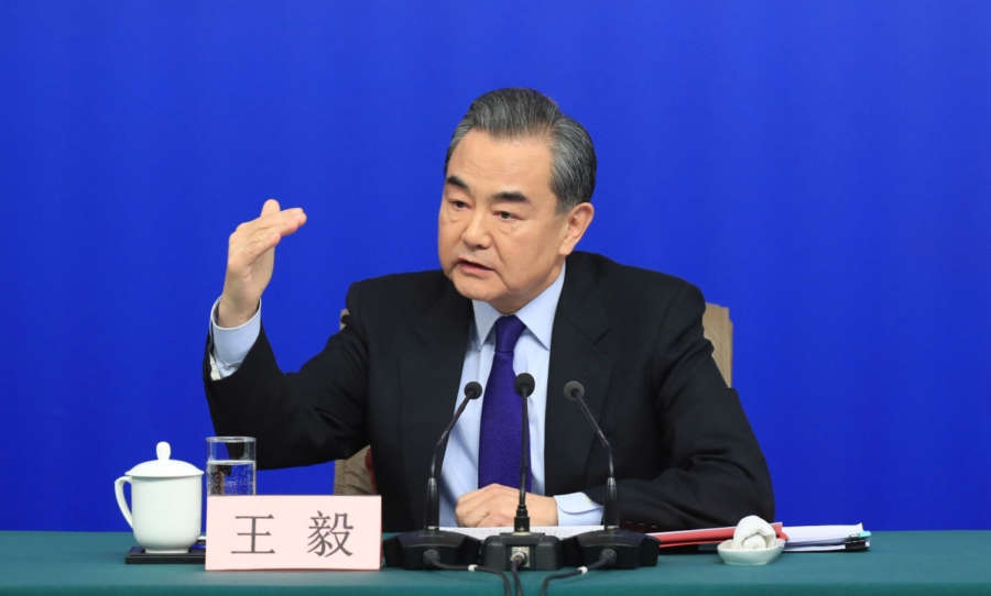 BEIJING, March 8, 2018 (Xinhua) -- Chinese Foreign Minister Wang Yi answers questions on China's foreign policies and foreign relations at a press conference on the sidelines of the first session of the 13th National People's Congress in Beijing, capital by Xinhua.