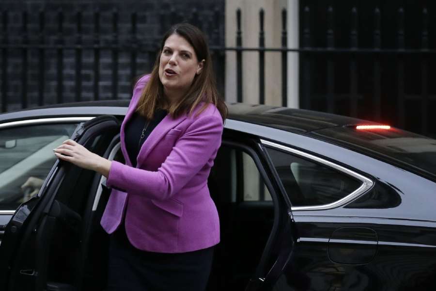 LONDON, Jan. 10, 2018 (Xinhua) --Caroline Nokes, Britain's immigration minister, arrives for the first cabinet meeting of the year, following yesterday's cabinet reshuffle, at 10 Downing Street, in London, Britain, on Jan. 9, 2018. (Xinhua/Tim Ireland/IANS) by .