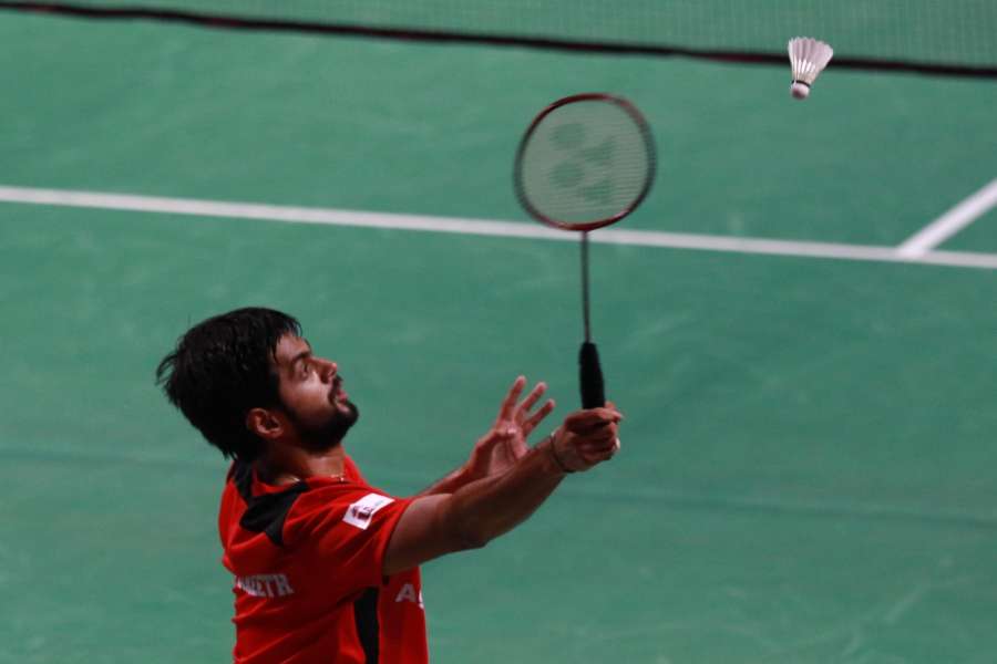 Chennai: B.S.Praneeth of Hyderabad Hunters reacts after winning against K.Srikanth of Awadhe Warriors in a Premier Badminton League match at Jawaharlal Nehru Indoor Stadium of Chennai on Jan 7, 2018. (Photo: IANS) by .