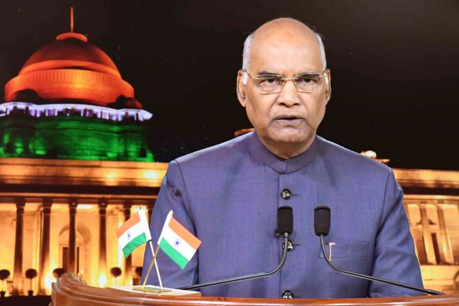 New Delhi: President Ram Nath Kovind addresses the nation on the eve of Independence Day at Rashtrapati Bhavan, in New Delhi on Aug 14, 2018.(Photo: IANS/RB) by .