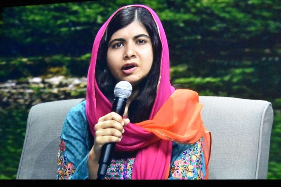 Las Vegas: Malala Yousafzai, social activist and Sanjay Poonen, Chief Operating Officer of VMware during a discussion in Las Vegas on Aug 28, 2018. (Photo: IANS) by .