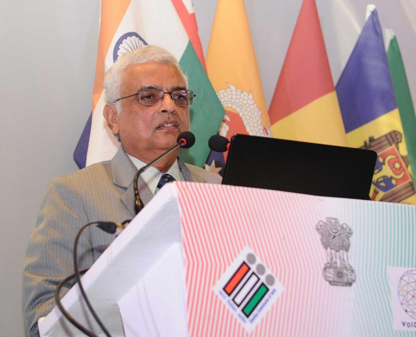 New Delhi: Chief Election Commissioner O.P. Rawat addresses at the International Conference on 'Inclusion of Persons with Disabilities in Electoral Process' in New Delhi on Jan 24, 2018. (Photo: IANS/PIB) by .