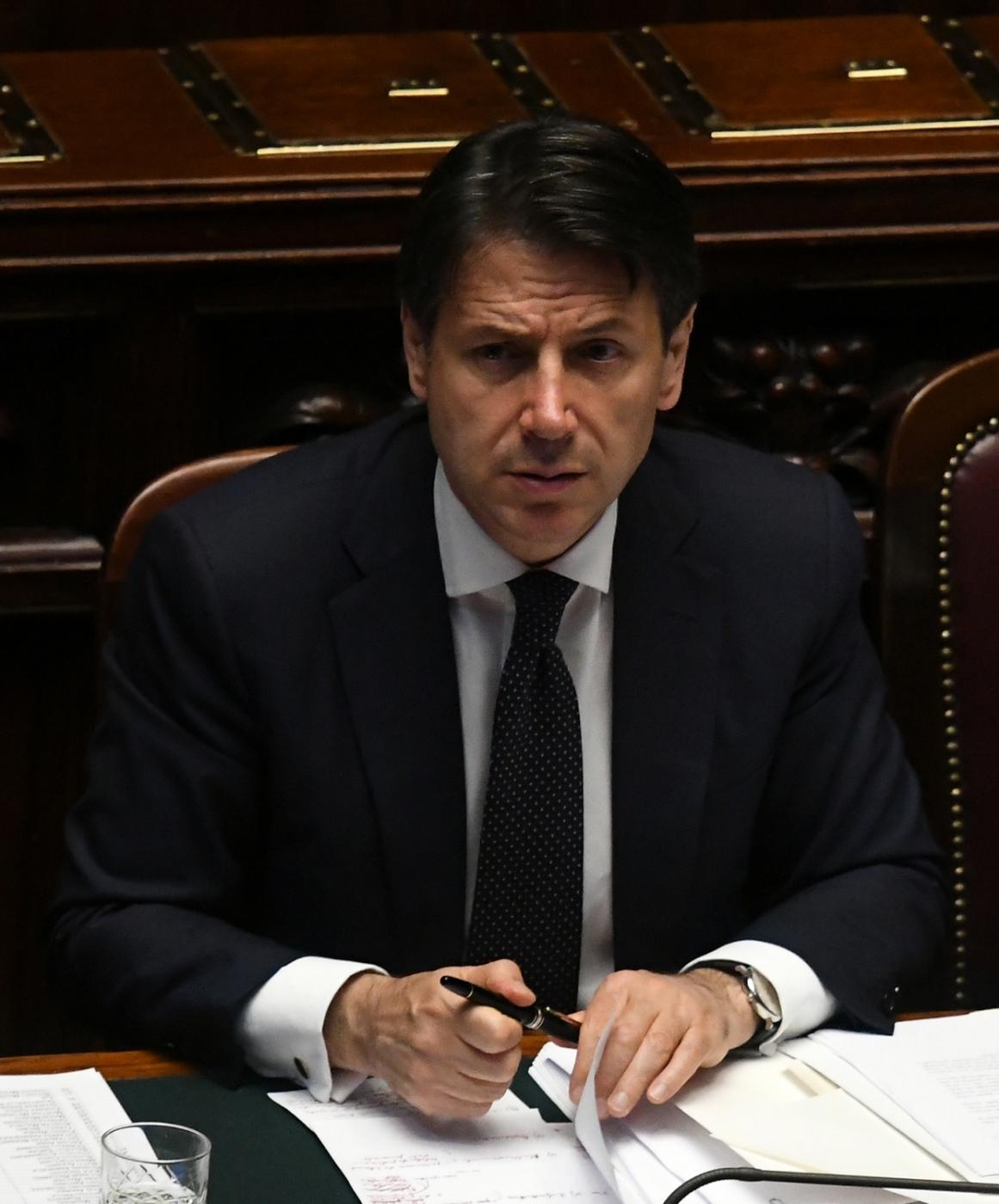 ROME, June 6, 2018 (Xinhua) -- Italian Prime Minister Giuseppe Conte is seen in the lower house of Italy's parliament in Rome, Italy, on June 6, 2018. The new Italian government cleared its second administrative hurdle on Wednesday, winning a confidence vote in the lower house of Italy's parliament. (Xinhua/Alberto Lingria/IANS) by .