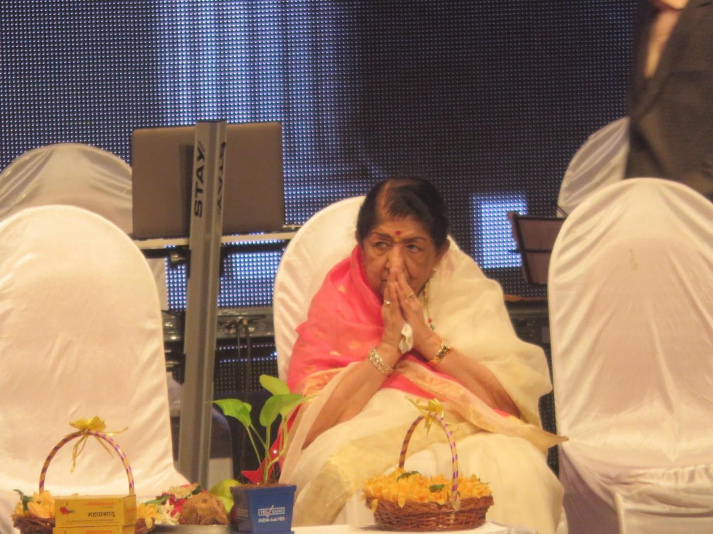 Mumbai: Melody queen Lata Mangeshkar during the celebration of her 75 glorious years of musical journey in Mumbai on Oct 26, 2017.(Photo: IANS) by .