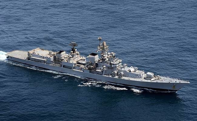 Arabian Sea: A view of the Indian Naval Ship Mumbai that entered Duqm, Oman as part of deployment to the Western Arabian Sea and southern Indian Ocean on Sept 20, 2017. (Photo: IANS/DPRO) by .