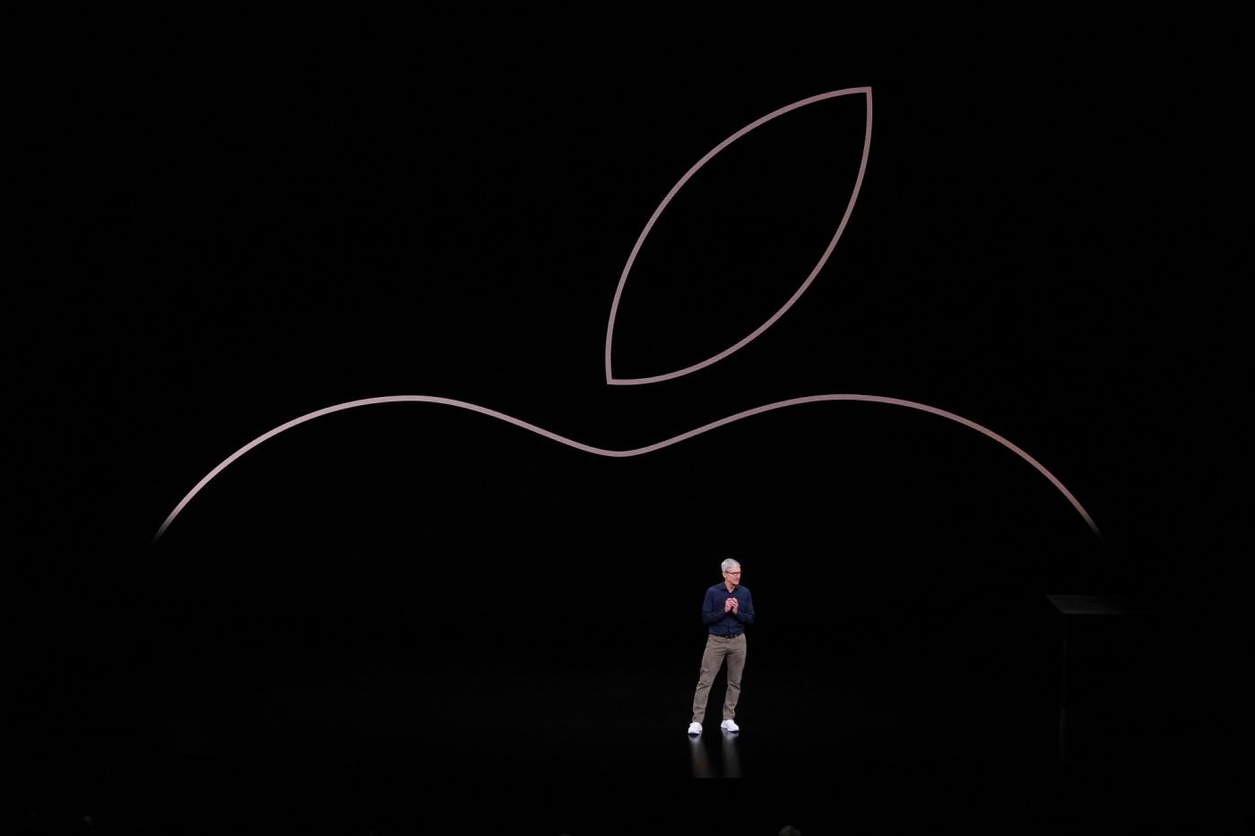 CUPERTINO, Sep. 13, 2018 (Xinhua) -- Tim Cook, CEO of Apple, speaks on stage at the Steve Jobs Theater during an event to announce new Apple products in Cupertino, the United States, on Sept. 12, 2018. (Xinhua/Wu Xiaoling/IANS) by .