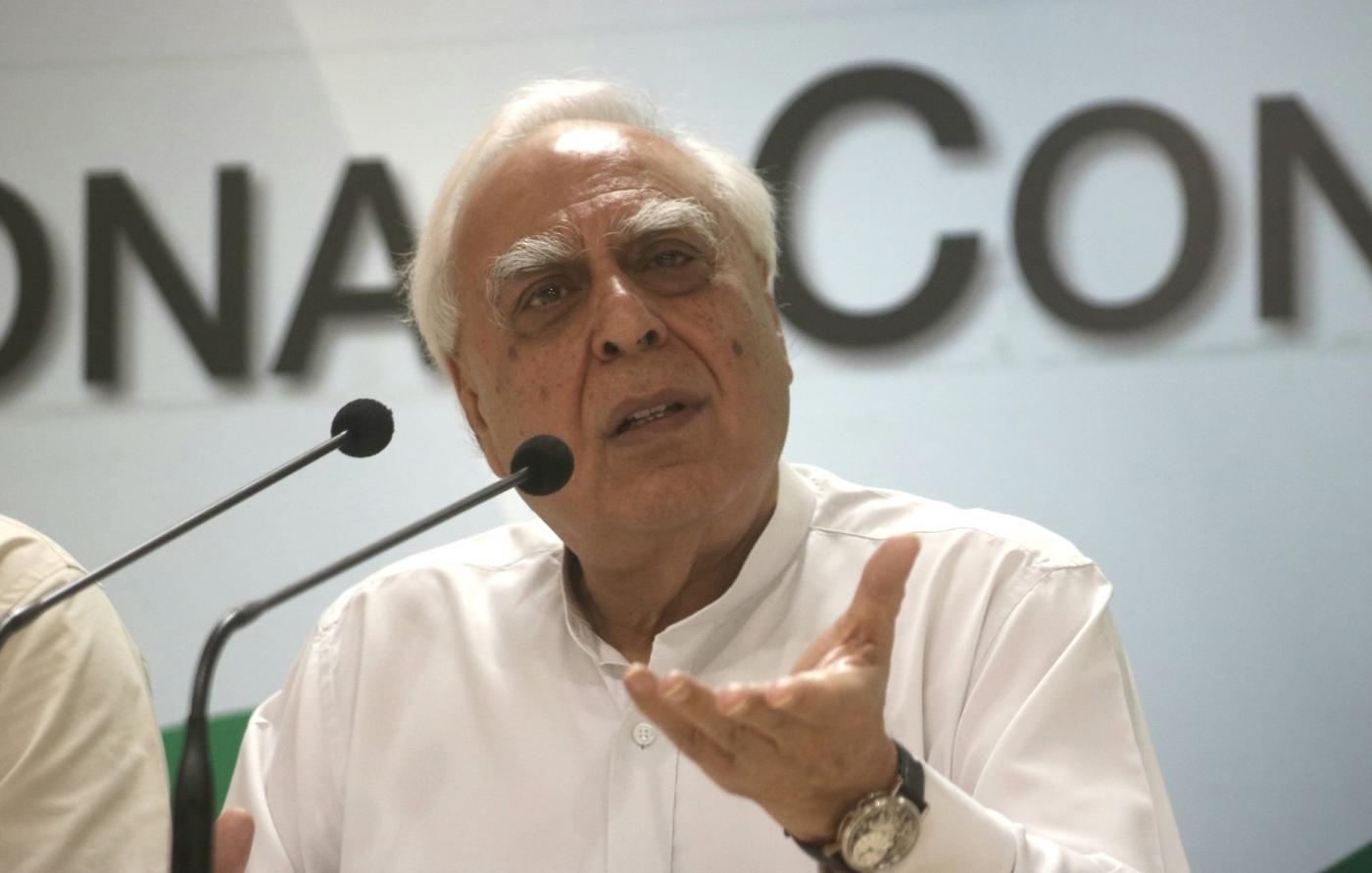 New Delhi: Congress leader Kapil Sibal addressing a press conference on CJI impeachment case in New Delhi on May 8, 2018. (Photo: IANS) by .