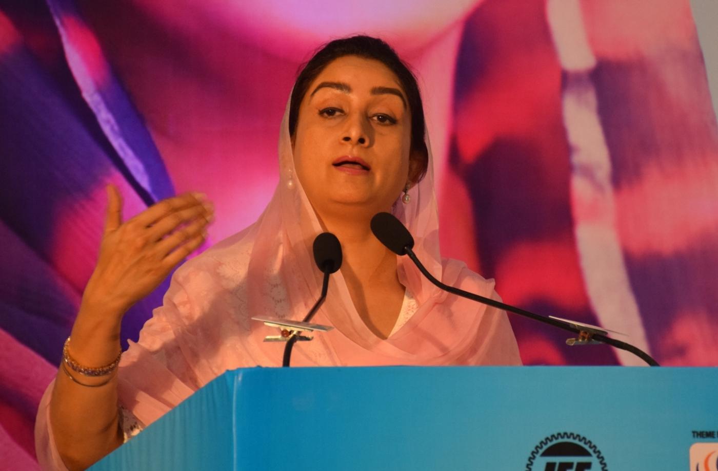 Union Food Processing Industries Minister Harsimrat Kaur Badal addresses at an interactive session, organised by the Indian Chamber of Commerce (ICC), in Kolkata on July 13, 2018. (Photo: IANS/PIB) by .