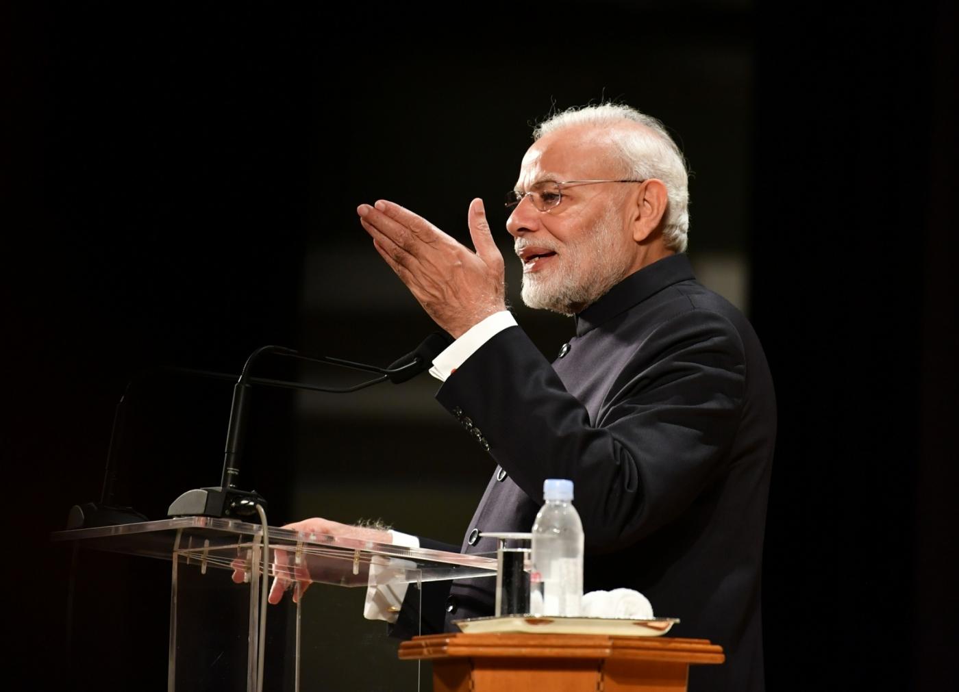 Tokyo: Prime Minister Narendra Modi addresses the Indian community in Tokyo, Japan, on Oct 29, 2018. (Photo: IANS/PIB) by .