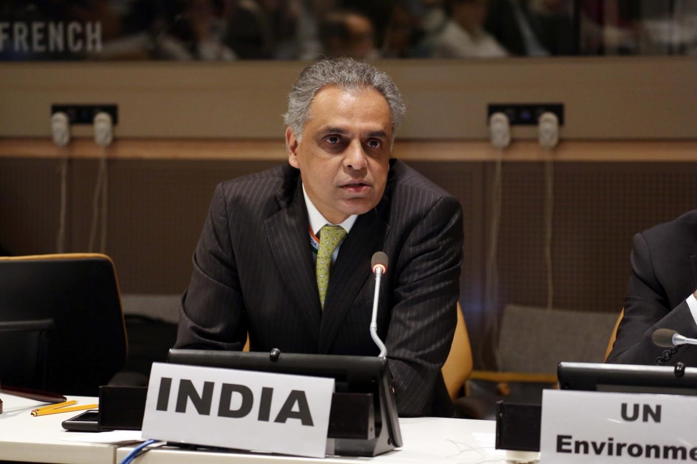 New York: United Nations (UN) Ambassador Syed Akbaruddin addresses at UN Conference on Environment, in New York on June 5, 2018. (Photo: Mohammed Jaffer/IANS) by .