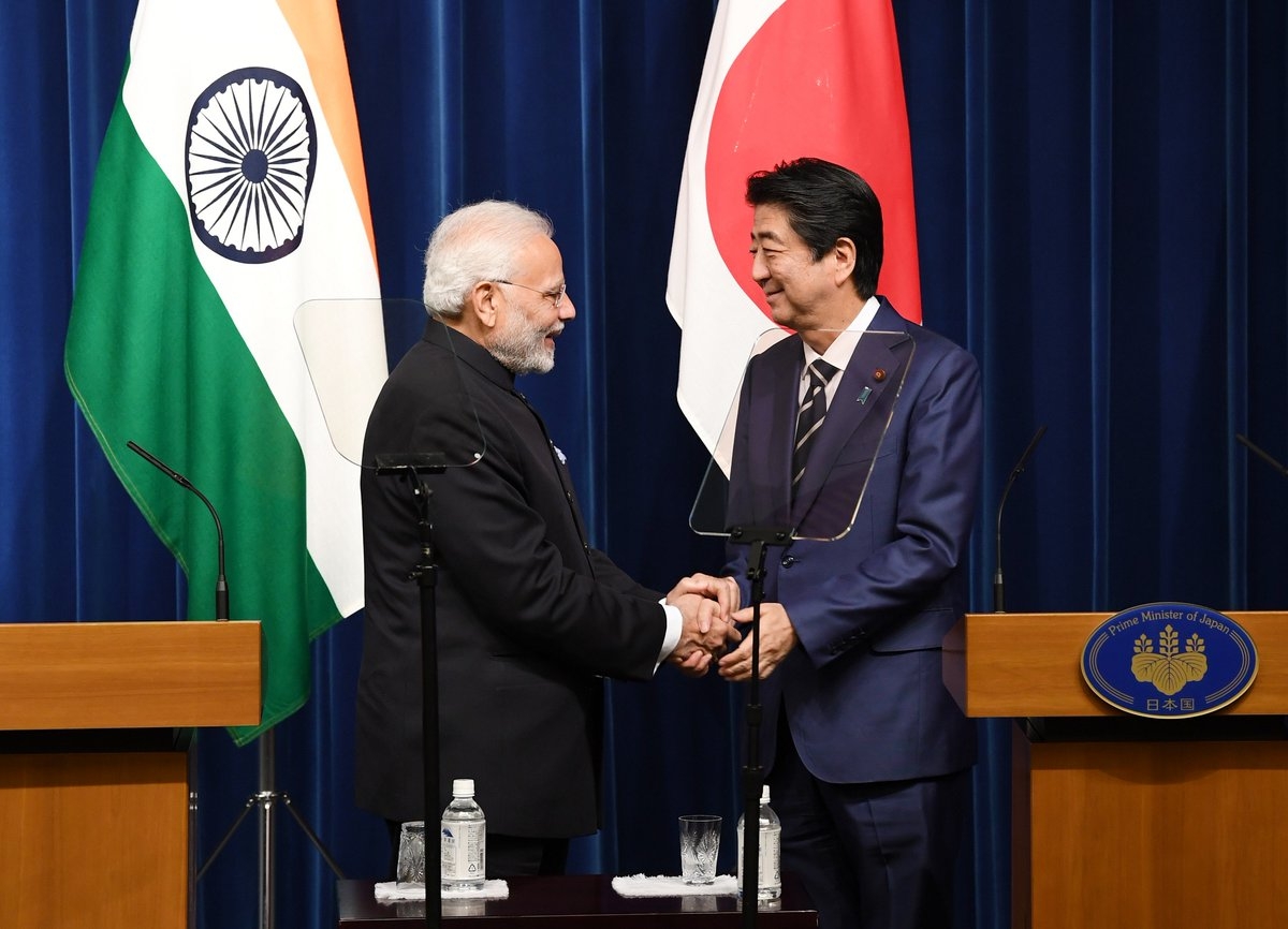 Tokyo: Prime Minister Narendra Modi and Japanese Prime Minister Shinzo Abe at the Joint Press Statement in Tokyo, Japan on Oct 29, 2018. (Photo: IANS/PIB) by .
