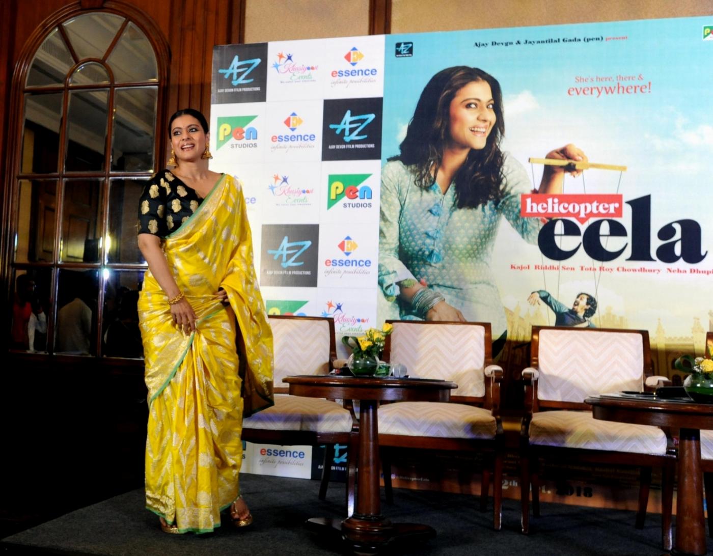 Kolkata: Actress Kajol during a press conference to promote her upcoming film "Helicopter Eela" in Kolkata, on Oct 9, 2018. (Photo: IANS) by .