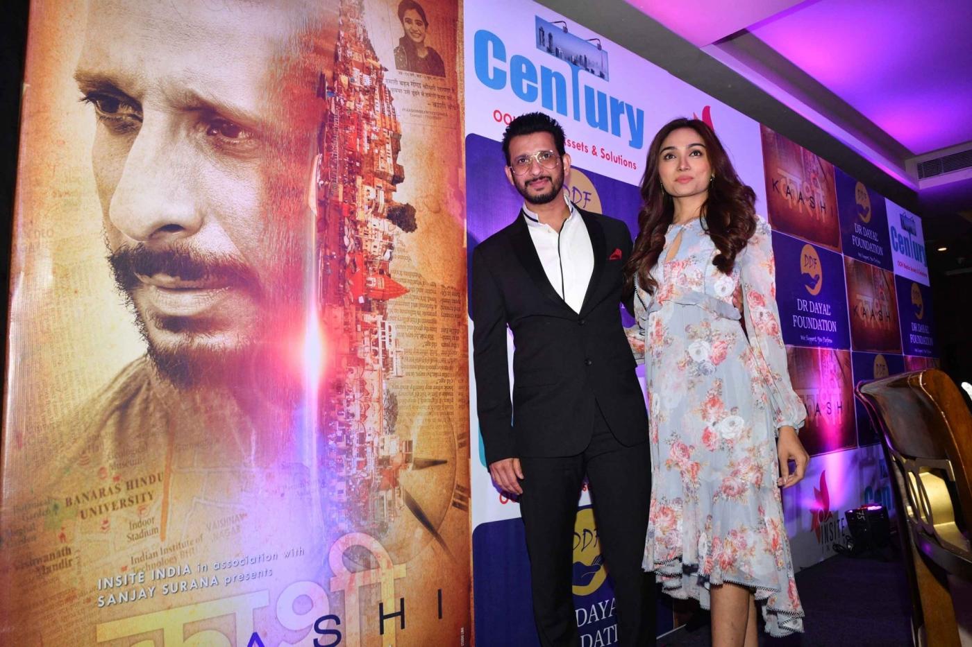 Patna: Actors Sharman Joshi and Aishwarya Devan at a press conference during the promotions of their upcoming film "Kaashi in Search of Ganga", in Patna on Oct 21, 2018. (Photo: IANS) by .