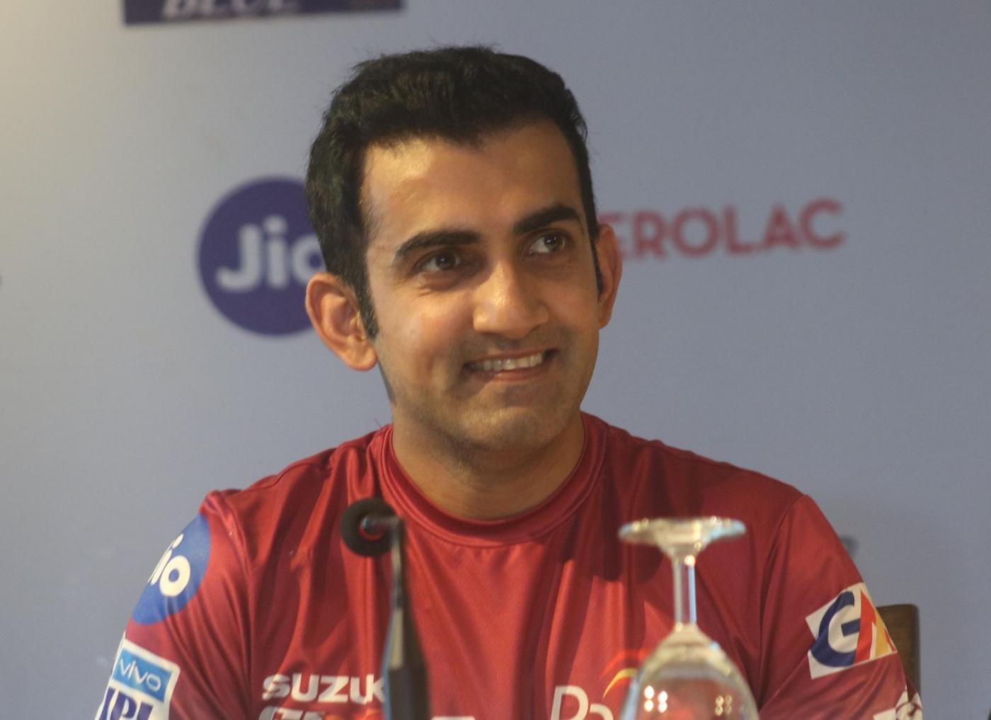 New Delhi: Delhi Daredevils captain Gautam Gambhir during a press conference at the launch of the team's anthem ahead of IPL 2018, in New Delhi on April 5, 2018. (Photo: IANS) by .