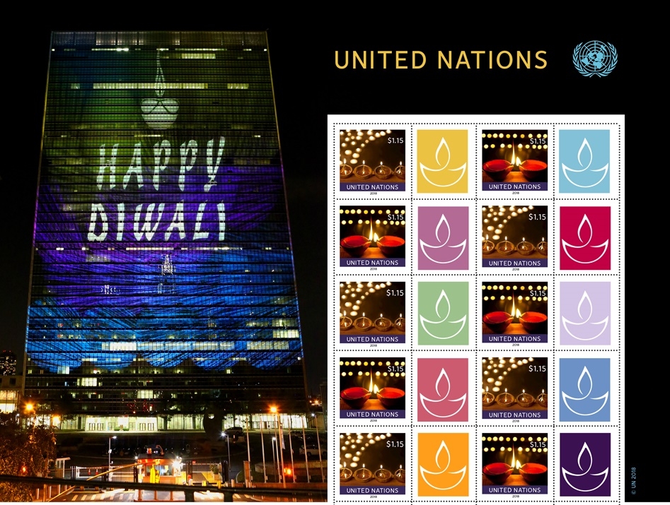 Stamps issued by the United Nations Postal System in celebration of Diwali. (Photo: UNIANS) by .