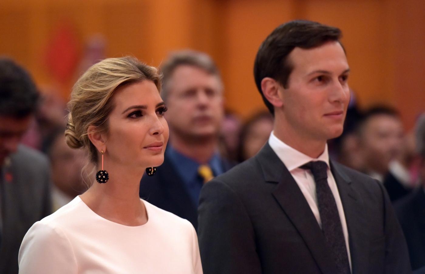 WASHINGTON D.C., Sept. 28, 2017 (Xinhua) -- Ivanka Trump (L) and her husband Jared Kushner, White House senior adviser, attend the National Day reception held by the Chinese Embassy in Washington D.C. Sept. 27, 2017. (Xinhua/Yin Bogu/IANS) by .