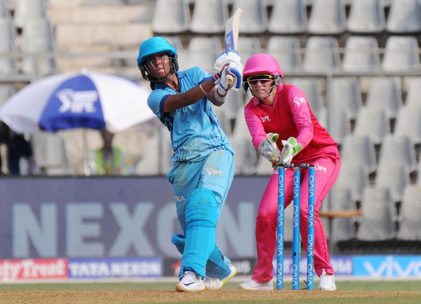 Mumbai: Supernovas' captain Harmanpreet Kaur in action during Women's T20 Challenge Match 2018 between Trailblazers and Supernovas at Wankhede Stadium in Mumbai on May 22, 2018. (Photo: IANS) by .