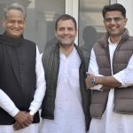 New Delhi: Congress President Rahul Gandhi with party leaders Ashok Gehlot and Sachin Pilot in New Delhi on Dec 14, 2018. (Photo: IANS) by .