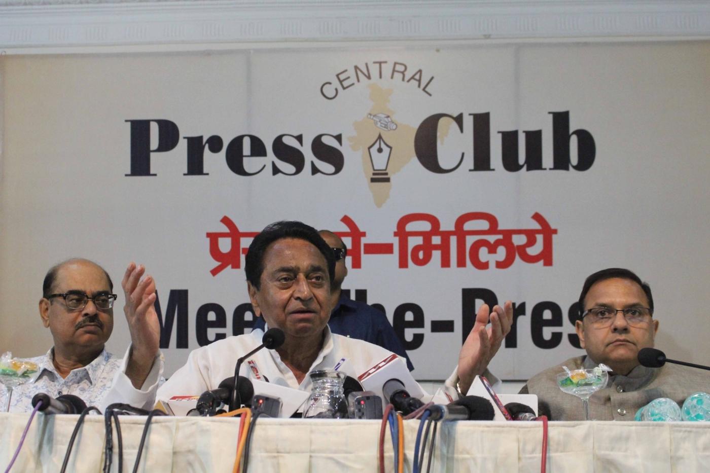 Bhopal: Congress leader Kamal Nath addresses a press conference in Bhopal on May 7, 2018. (Photo: IANS) by .