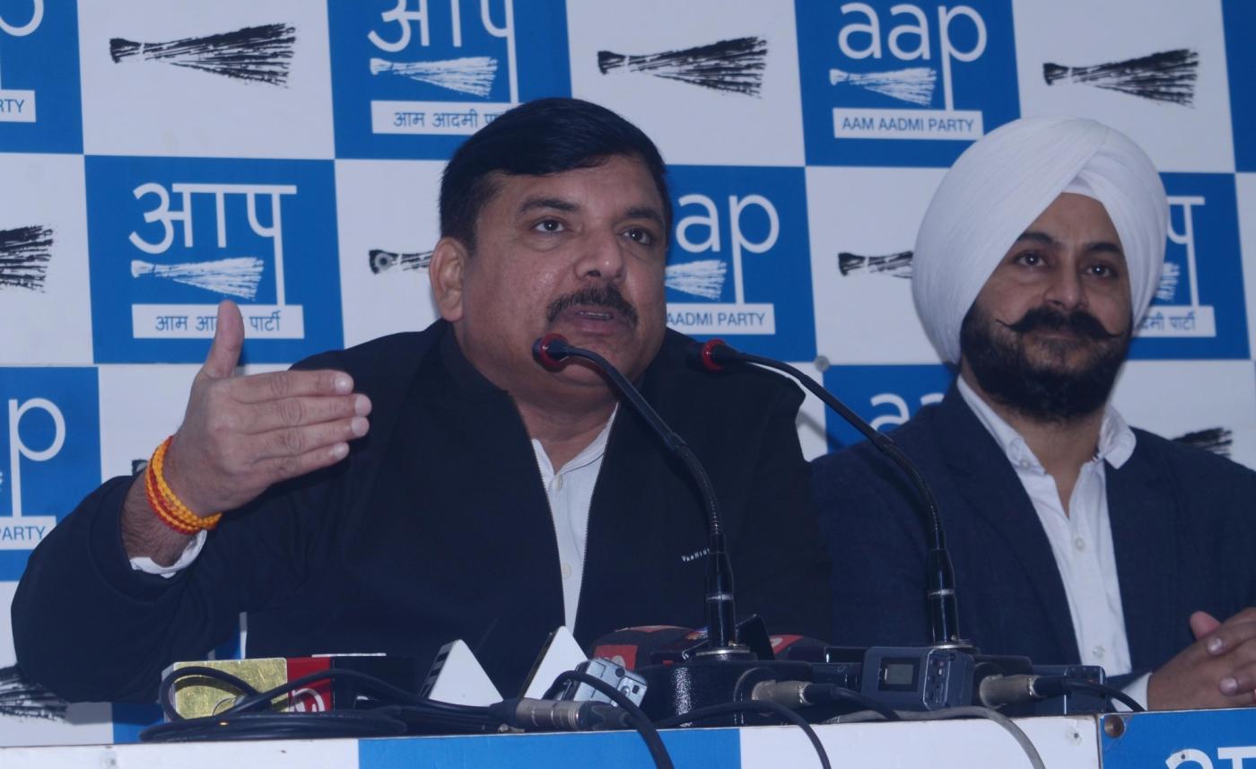 New Delhi: AAP leader Sanjay Singh address a press conference in New Delhi on Dec 14, 2018. (Photo: IANS) by .