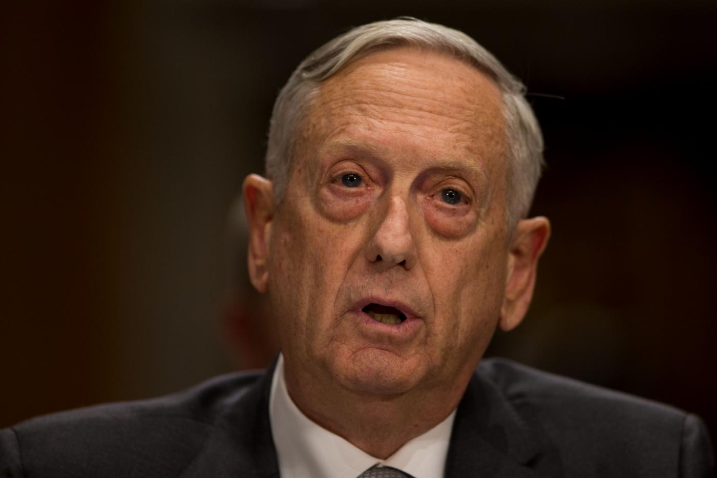 WASHINGTON, Oct. 31, 2017 (Xinhua) -- U.S. Defense Secretary Jim Mattis testifies to the Senate Foreign Relations Committee regarding authorizations for the Use of Military Force on Capitol hill in Washington D.C., the United States, on Oct. 30, 2017. (Xinhua/Ting Shen/IANS) by .