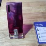 New Delhi: A view of the newly launched Samsung Galaxy A9 on display at the launch of the smartphone in New Delhi, on Nov 20, 2018. Upping the ante in the camera department, South Korean tech giant Samsung on Tuesday brought Galaxy A9, its first smartphone with quadruple primary (rear) camera system, to India. (Photo: IANS) by .