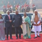 New Delhi: President Ram Nath Kovind with First Lady Savita Kovind and Prime Minister Narendra Modi welcomes Maldives President Ibrahim Mohamed Solih and his wife Fazna Ahmed during a ceremonial reception at the forecourt of Rashtrapati Bhawan in New Delhi on Dec. 17, 2018. (Photo: IANS) by .