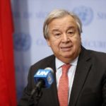 UNITED NATIONS, Nov. 2, 2018 (Xinhua) -- United Nations Secretary-General Antonio Guterres speaks to reporters at the UN headquarters in New York, Nov. 2, 2018. Guterres said Friday that half of Yemenis could face famine, and urged immediate action to prevent the already dire famine situation from getting worse. (Xinhua/Li Muzi/IANS) by .