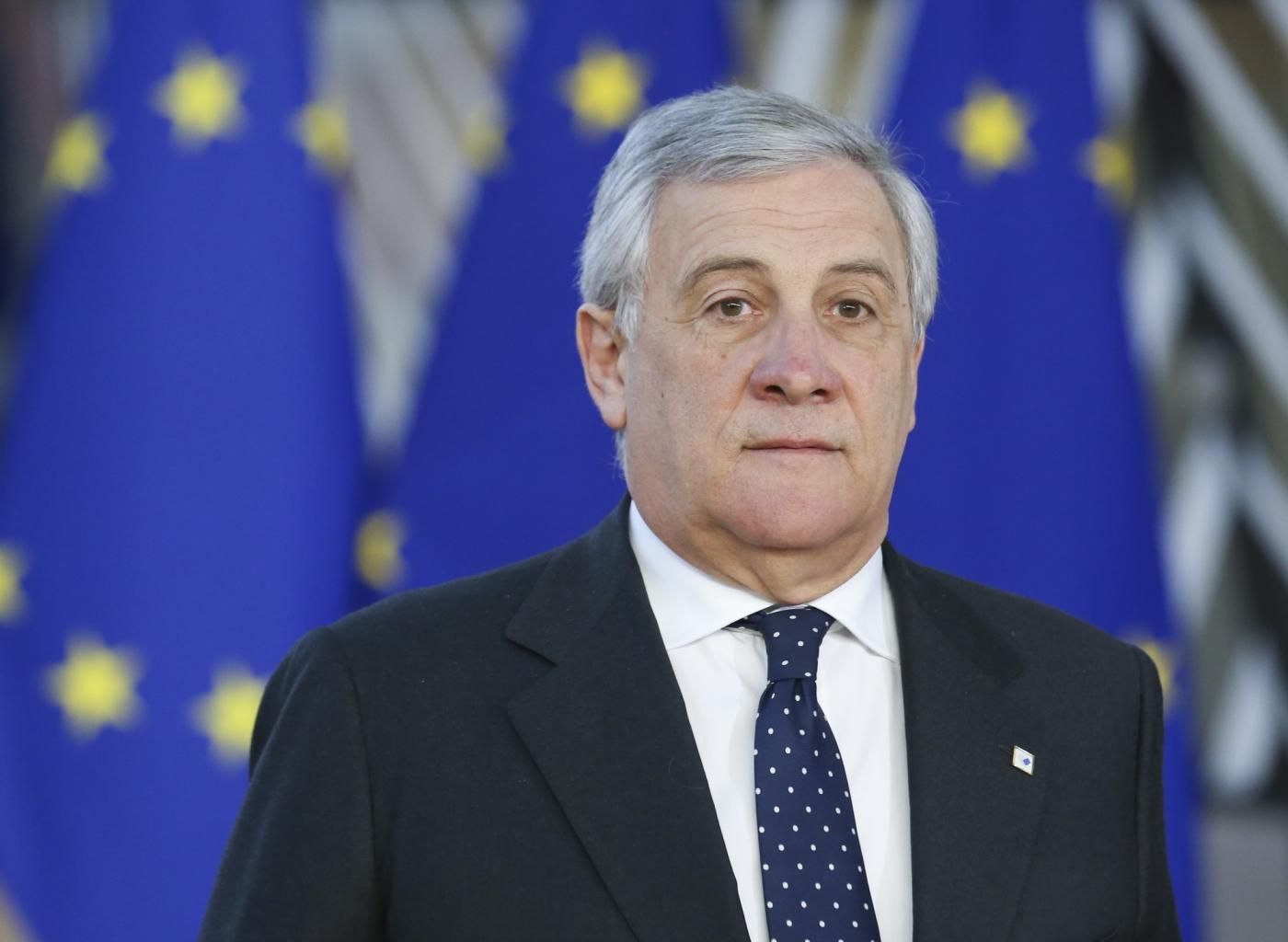 BRUSSELS, Dec. 13, 2018 (Xinhua) -- European Parliament President Antonio Tajani arrives at a two-day EU summit in Brussels, Belgium, Dec. 13, 2018. (Xinhua/Ye Pingfan/IANS) by .