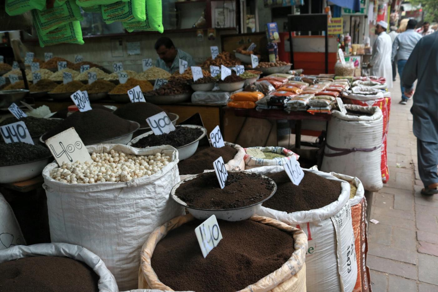 New Delhi: Spices on sale at a shop in Khari Baoli whole sale market near Chandni Chowk, in New Delhi. (File Photo: IANS) by .