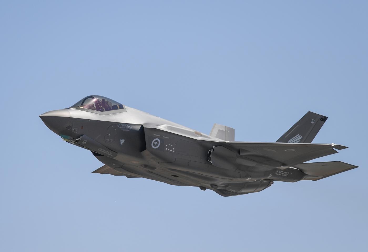 MELBOURNE, Feb. 28, 2019 (Xinhua) -- An Australian Defence Force F-35 performs during the Australian International Airshow and Aerospace & Defence Exposition at the Avalon Airport, Melbourne, on Feb. 28, 2019. (Xinhua/Bai Xuefei/IANS) by .