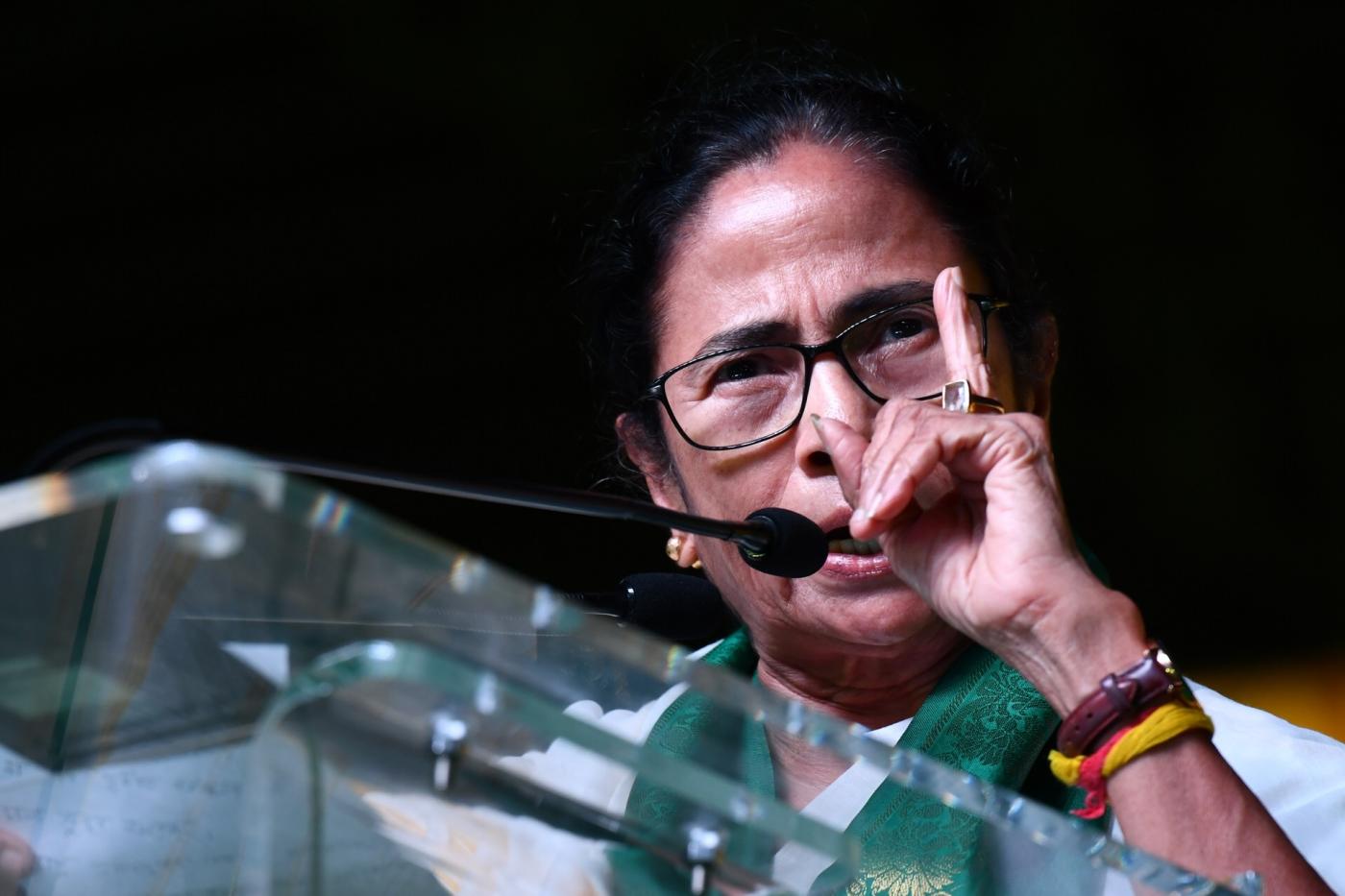 Visakhapatnam: West Bengal Chief Minister and Trinamool Congress supremo Mamata Banerjee addresses during a Telugu Desam Party's rally in Visakhapatnam on March 31, 2019. (Photo: IANS) by .