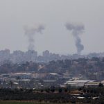 JERUSALEM, May 29, 2018 (Xinhua) -- Smoke rises from Gaza Strip on May 29, 2018. Palestinian militants fired dozens of mortars, projectiles and rockets into Israel throughout Tuesday before Israel launched a wide-scale airstrike on Gaza, as tensions rise following weeks of lethal Israeli fire at Gaza protestors. (Xinhua/JINI/IANS) by .