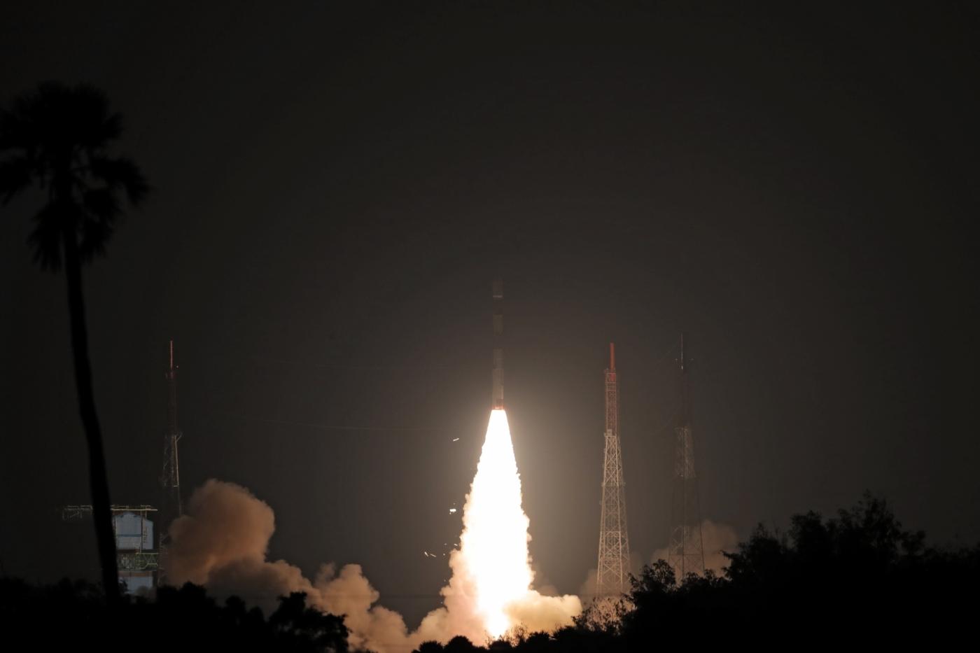 Sriharikota: Polar Satellite Launch Vehicle (PSLV) 44 carrying Defence Research and Development Organisation's (DRDO) "Microsat R" and "Kalamsat" lifts off from Sriharikota, Andhra Pradesh on Jan 24, 2019. (Photo: IANS/ISRO) by .