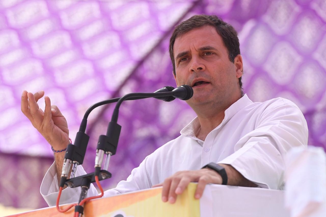 Sultanpur: Congress President Rahul Gandhi addresses a public rally in Sultanpur, Uttar Pradesh on May 4, 2019. (Photo: IANS) by .