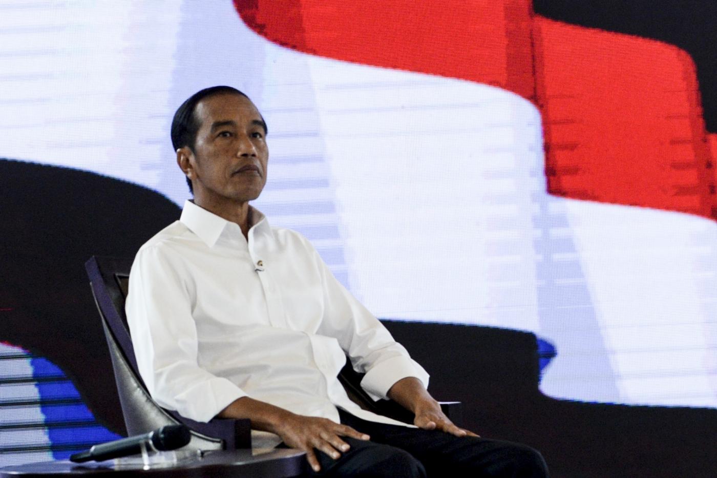 JAKARTA, March 30, 2019 (Xinhua) -- Indonesian presidential candidate and incumbent President Joko Widodo attends the fourth debate in Jakarta, Indonesia, March 30, 2019. Indonesia will hold its presidential election in April 2019. (Xinhua/Agung Kuncahya B/IANS) by .