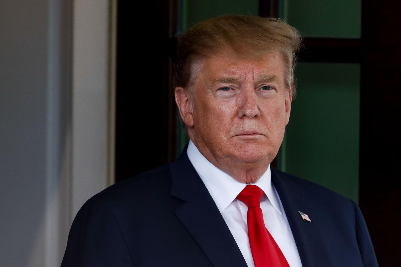 WASHINGTON, April 26, 2019 (Xinhua) -- U.S. President Donald Trump is pictured at the White House in Washington D.C., the United States, on April 26, 2019. Trump announced on Friday that the United States is withdrawing from an international arms trade treaty signed by the Obama administration, marking Washington's latest exit from an international pact. (Xinhua/Ting Shen/IANS) by Ting Shen.