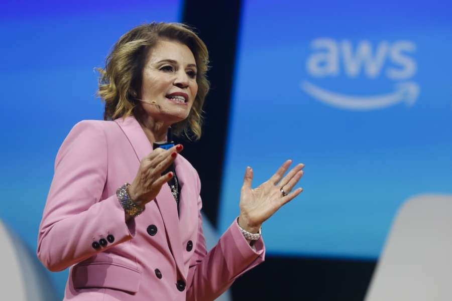 Teresa Carlson, Vice President, Worldwide Public Sector, Amazon Web Services (AWS), addressing at the AWS Public Sector Summit in Washington, DC, on Tuesday. by .