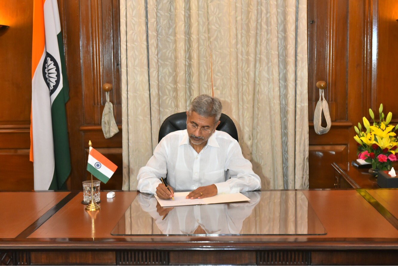New Delhi: S. Jaishankar takes charge as the Union Minister for External Affairs at South Block, in New Delhi on May 31, 2019. (Photo: IANS) by .