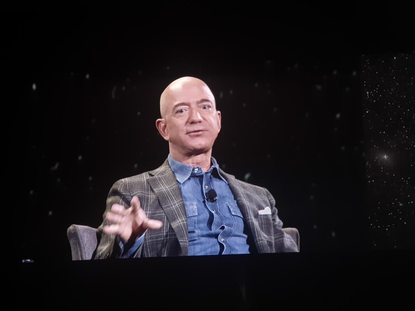 Las Vegas: Jeff Bezos during on-stage talk at Amazon re: Mars conference in Las Vegas on June 6, 2019. (Photos: IANS) by .