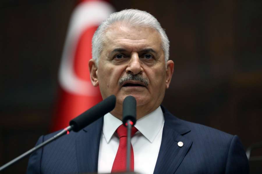ANKARA, March 27, 2018 (Xinhua) -- Turkish Prime Minister Binali Yildirim addresses the ruling Justice and Development Party's lawmakers at parliament in Ankara, Turkey, March 27, 2018. Turkey assured Iraq that it would not carry out any cross-border military operation in Iraq without permission from the Iraqi government, said the Iraqi Prime Minister's Office Tuesday. (Xinhua/Mustafa Kaya/IANS) by .
