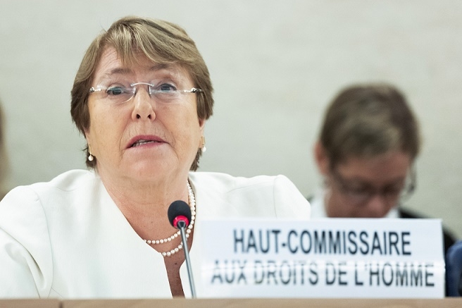 Michelle Bachelet, United Nations High Commissioner for Human Rights speaks at the at the Human Rights Council session on Monday, September 10, 2018. (Photo: UN/IANS) by .
