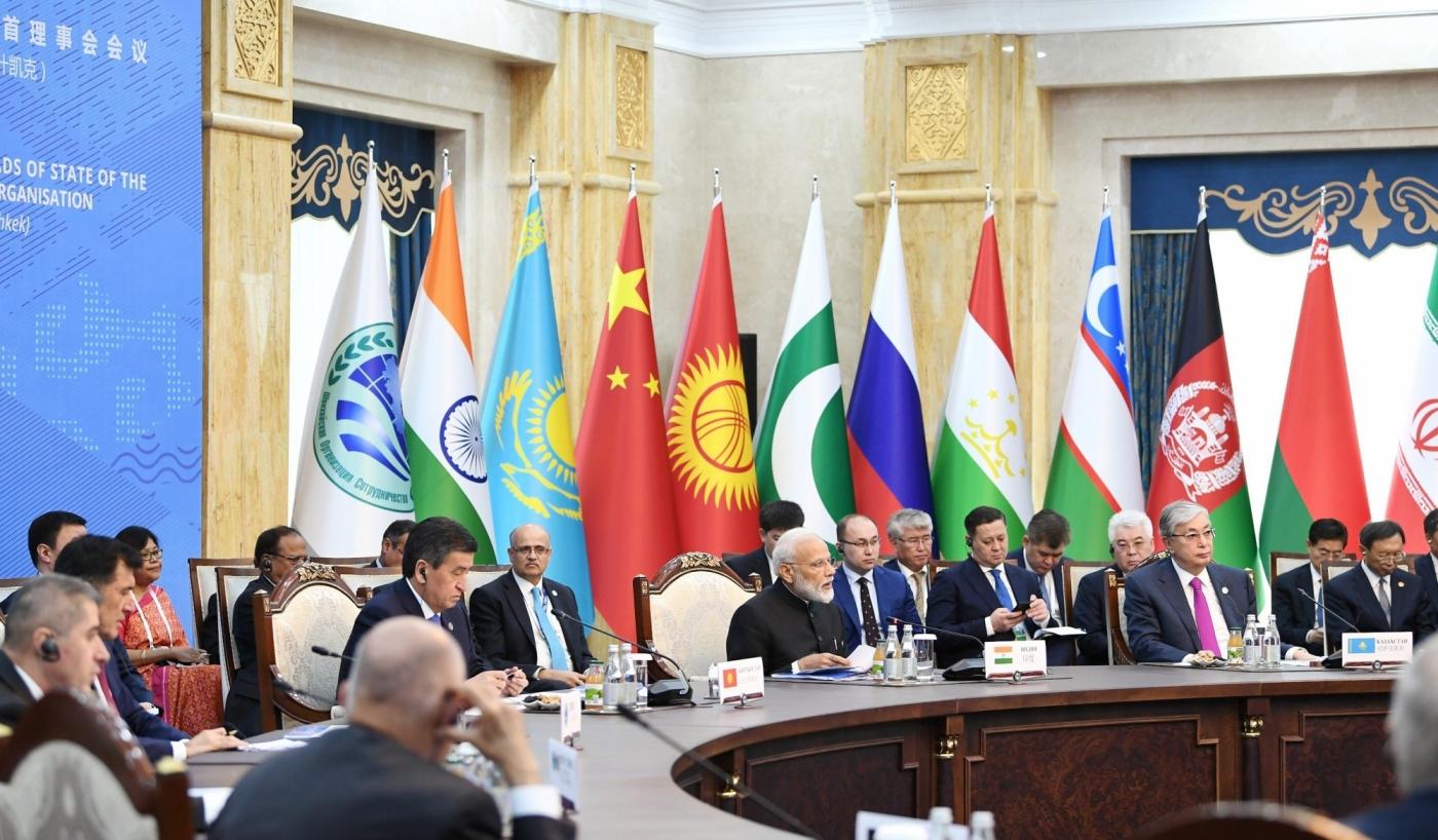 Bishkek: Prime Minister Narendra Modi at the delegation level meeting of the 2019 Shanghai Cooperation Organization (SCO) Summit in Bishkek, Kyrgyzstan on June 14, 2019. (Photo: IANS/PIB) by .