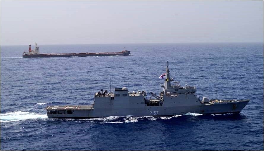 IndianNavy executes 'Operation Sankalp' - Deploys INS Chennai & INS Sunayna in the Gulf of Oman, to re-assure Indian Flagged Vessels operating/ transiting through Persian Gulf & Gulf of Oman following the maritime security incidents in the region; on June 20, 2019. In wake of suspected attacks on two merchant ships in the Persian Gulf and Gulf of Oman region, the Indian Navy launched "Operation Sankalp" in the region to reassure Indian flagged vessels transiting through the area. (Photo Credit: Twitter/@indiannavy) by .