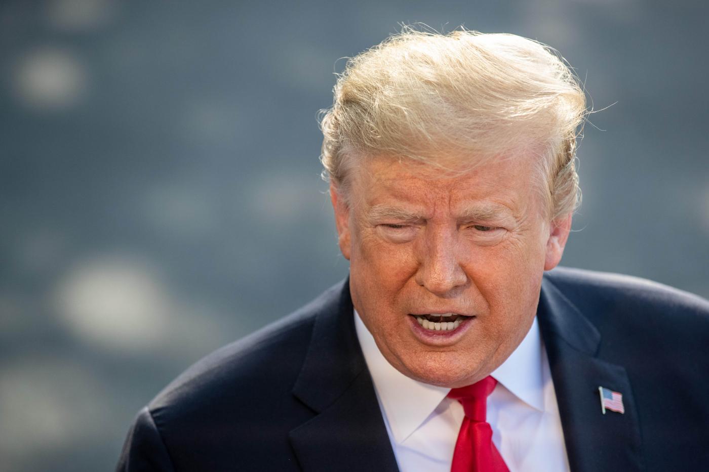 WASHINGTON D.C., May 30, 2019 (Xinhua) -- U.S. President Donald Trump speaks to reporters before leaving the White House in Washington D.C., the United States, on May 30, 2019. Donald Trump slammed Special Counsel Robert Mueller as "highly conflicted" on Thursday, one day after Mueller's first-ever public statement saying that charging Trump with a crime was "not an option we could consider" due to Justice Department guidelines. (Xinhua/Ting Shen/IANS) by Ting Shen.