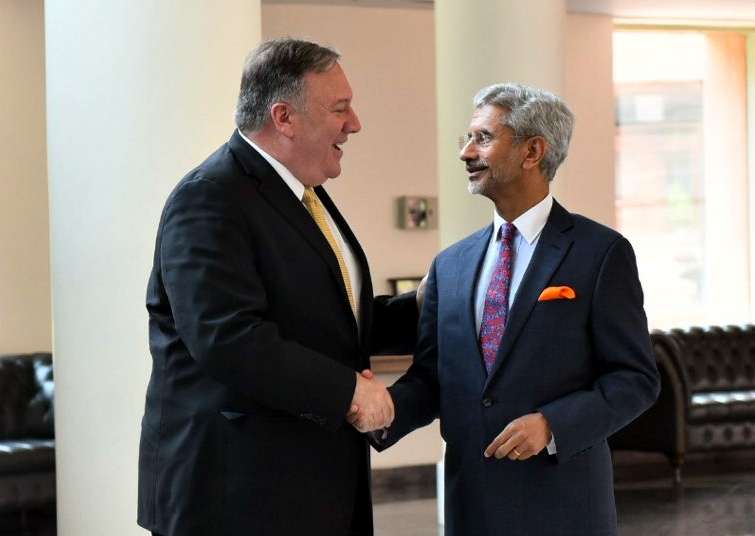 New Delhi: US Secretary of State Mike Pompeo meets External Affairs Minister S. Jaishankar in New Delhi on June 26, 2019. (Photo: IANS/MEA) by . 