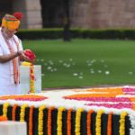 Rajghat: Prime Minister Narendra Modi pays homage at Samadhi of Mahatma Gandhi on Independence Day at Rajghat in New Delhi on Aug 15, 2019. (Photo: IANS/PIB) by .