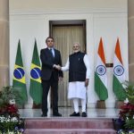 New Delhi: Prime Minister Narendra Modi receives Brazilian President Jair Bolsonaro at Hyderabad House ahead of their delegation-level talks, in New Delhi on Jan 25, 2020. (Photo: IANS/MEA) by .