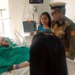 New Delhi: Delhi Police Commissioner Amulya Patnaik meets DCP Amit Sharma who was seriously injured during the clashes between pro and anti-CAA groups in North-East Delhi, at a Hospital in New Delhi on Feb 25, 2020. (Photo: IANS) by .